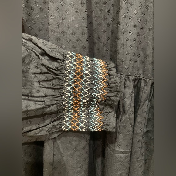 UNIVERSAL THREAD Gray & Multi Versatile Long Balloon Sleeve Boho Dress w Pockets - Picture 10 of 10